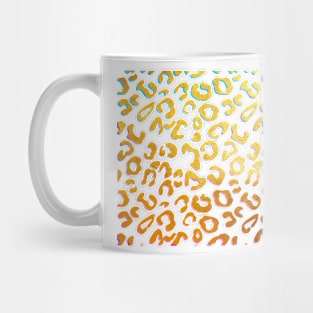 Golden leopard print, with rainbow shadow Mug